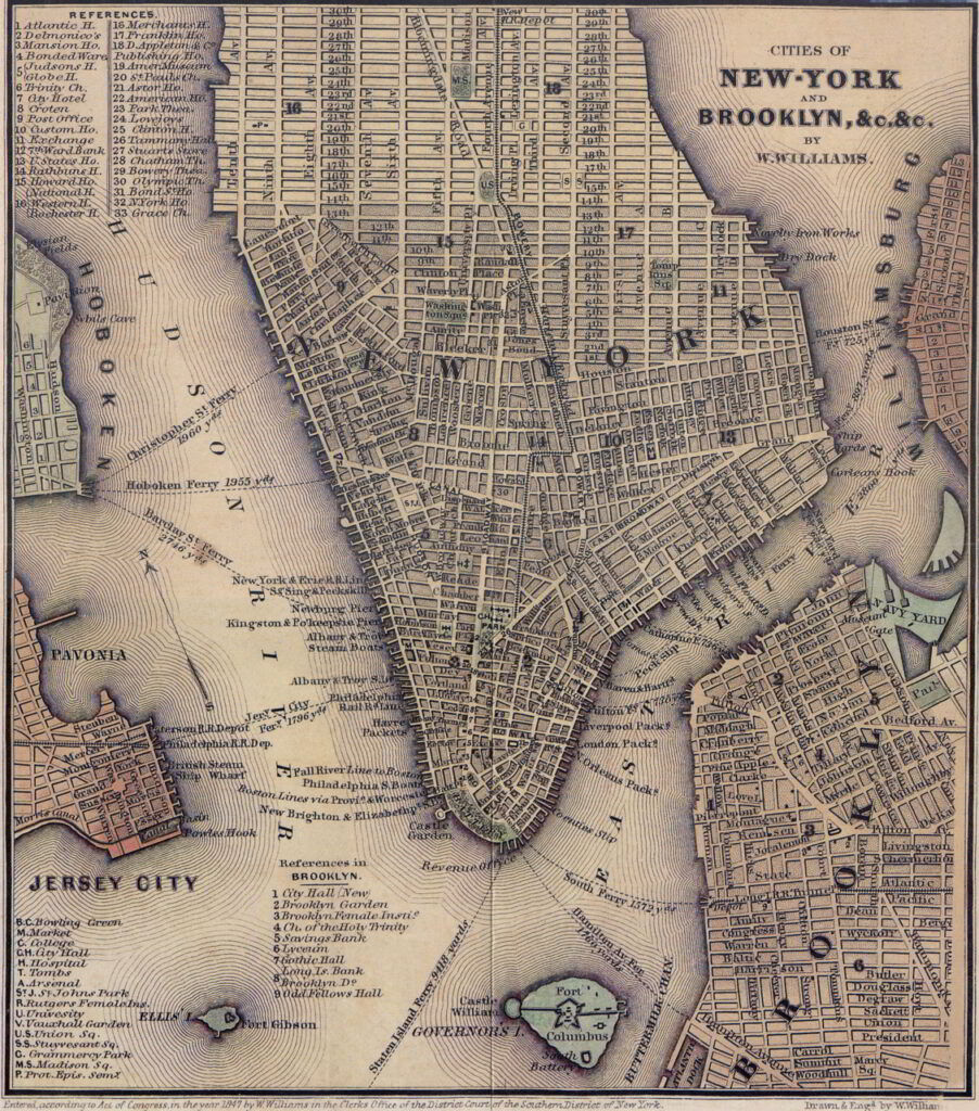 Private Tour Map of Manhattan - Boroughs of the Dead